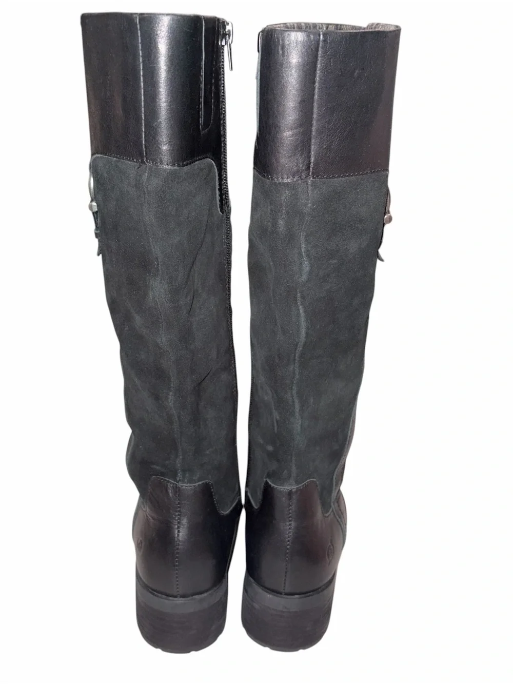NEW Born Black Suede & Leather Ginger Tall Riding Boots Shoes size 9.5